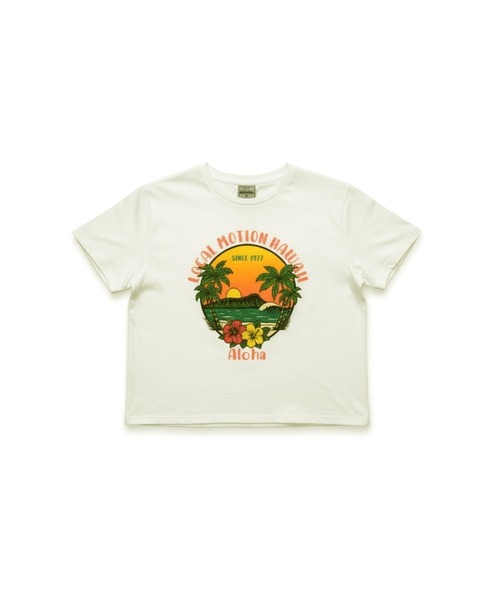 LOCALMOTION HAWAII(ローカルモーション ハワイ)の「サーフダイアモンドヘッドプリントTシャツ(Tシャツ/カットソー・レディース・ミント/ホワイト・MEDIUM/LARGE)」の4枚目の写真