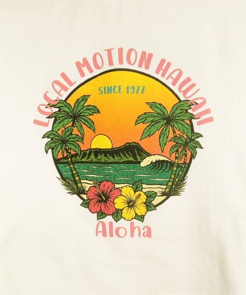 LOCALMOTION HAWAII(ローカルモーション ハワイ)の「サーフダイアモンドヘッドプリントTシャツ(Tシャツ/カットソー・レディース・ミント/ホワイト・MEDIUM/LARGE)」の6枚目の写真