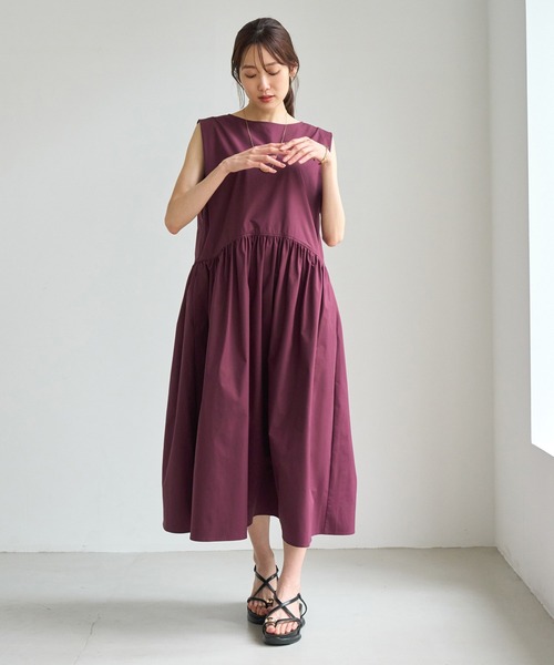 ROPE' PICNIC(ロペピクニック)の「ショルダータックワンピース/撥水(ワンピース・レディース・ブルー/ブラック/オフホワイト/ワイン・FREE)」の9枚目の写真