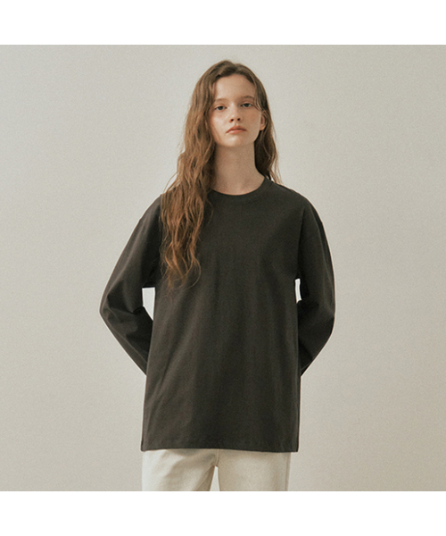 WEDNESDAYOASISFORWOMEN(ウェンズデー オアシス フォー ウーマン)の「W/エバーコンパクトプレミアコットンTシャツ_5COLOR(W25-TP38)(Tシャツ/カットソー・レディース・バーガンディー/ホワイト/グレー/ブラック/カーキ・SMALL/MEDIUM)」の4枚目の写真