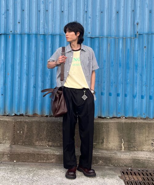 WORK ON BODY OFF（ワークオンボディオフ）の「[夏] オベル ワイド ツーピンタックスラックス [ブラック]（スラックス・メンズ・ブラック・MEDIUM/LARGE/X-LARGE）」の9枚目の写真