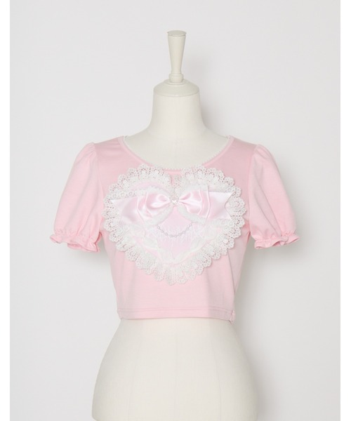 AVENCHUMU(アバンチュウム)の「Love heart's cake AVENCHUMU t-shirt(Tシャツ/カットソー・レディース・ブラック/ピンク/ブラック×ホワイト/ブラック×ピンク・FREE)」の5枚目の写真