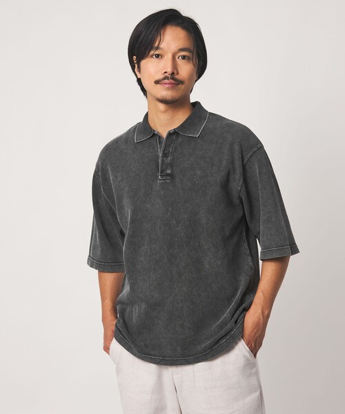 A DAY IN THE LIFE UNITED ARROWS（アデイインザライフユナイテッドアローズ）の「フェードカノコ ワイド ポロシャツ＜A DAY IN THE LIFE＞（ポロシャツ・メンズ・ライトブルー/ブラック/オリーブ・M/L）」の4枚目の写真
