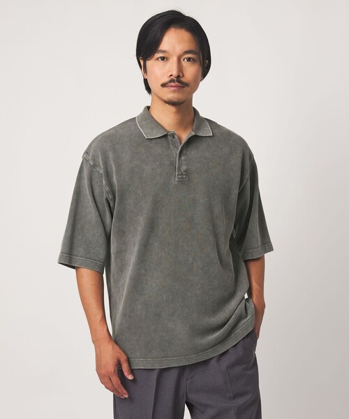 A DAY IN THE LIFE UNITED ARROWS（アデイインザライフユナイテッドアローズ）の「フェードカノコ ワイド ポロシャツ＜A DAY IN THE LIFE＞（ポロシャツ・メンズ・ライトブルー/ブラック/オリーブ・M/L）」の7枚目の写真