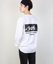 [キャンプフリー] CAMPFREE マウンテン バックプリント ロングスリーブTシャツ