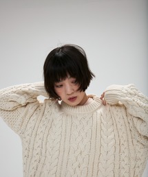 cable wide knit / ケーブルワイドニット