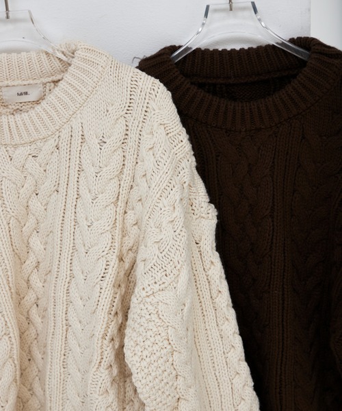 full/fill.(フルフィル)の「cable wide knit / ケーブルワイドニット(ニット/セーター・レディース・ブラウン/アイボリー・FREE)」の22枚目の写真