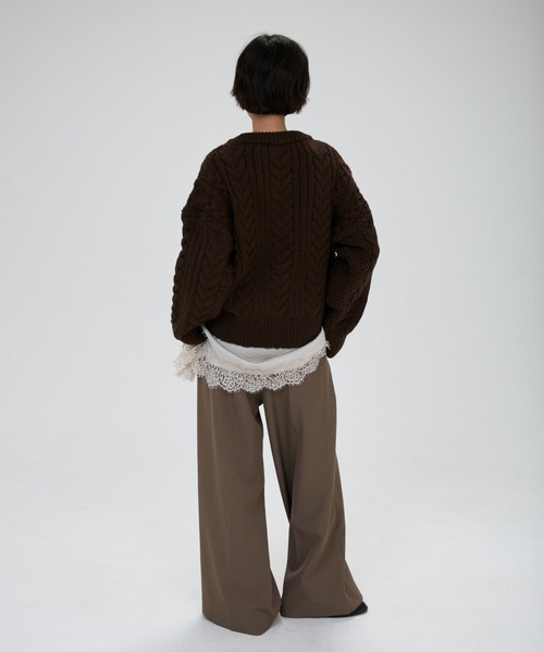 full/fill.(フルフィル)の「cable wide knit / ケーブルワイドニット(ニット/セーター・レディース・ブラウン/アイボリー・FREE)」の20枚目の写真