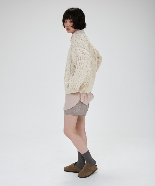full/fill.(フルフィル)の「cable wide knit / ケーブルワイドニット(ニット/セーター・レディース・ブラウン/アイボリー・FREE)」の8枚目の写真