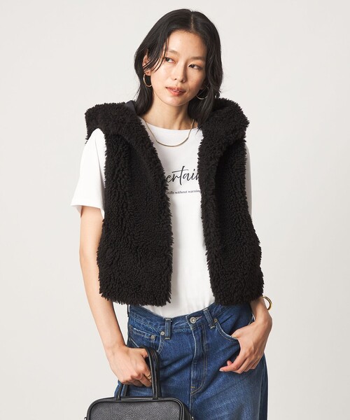 green label relaxing(グリーンレーベルリラクシング)の「【別注】<VINCENT PRADIER>フェイクファー フード ベスト(ベスト・レディース・ブラウン/ブラック・FREE)」の8枚目の写真