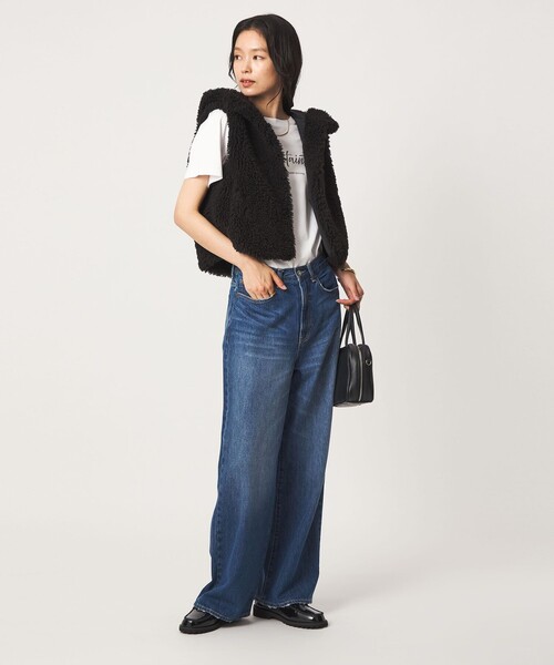 green label relaxing(グリーンレーベルリラクシング)の「【別注】<VINCENT PRADIER>フェイクファー フード ベスト(ベスト・レディース・ブラウン/ブラック・FREE)」の10枚目の写真