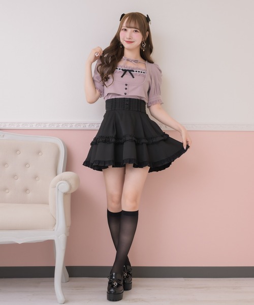 ROJITA（ロジータ）の「チョーカー付きカットアンサンブル（Tシャツ/カットソー・レディース・ピンク/ブラック/ホワイト・FREE）」の13枚目の写真