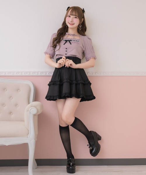 ROJITA（ロジータ）の「チョーカー付きカットアンサンブル（Tシャツ/カットソー・レディース・ピンク/ブラック/ホワイト・FREE）」の14枚目の写真