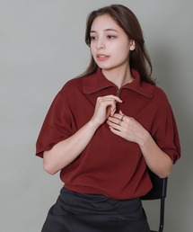 libelle more | ハーフジップビッグカラーニット(Tシャツ/カットソー)
