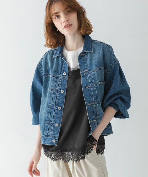 URBAN RESEARCH Sonny Label(アーバンリサーチサニーレーベル)の「バルーンスリーブデニムジャケット(デニムジャケット・レディース・インディゴブルー/ライトインディゴブルー・FREE)」の12枚目の写真