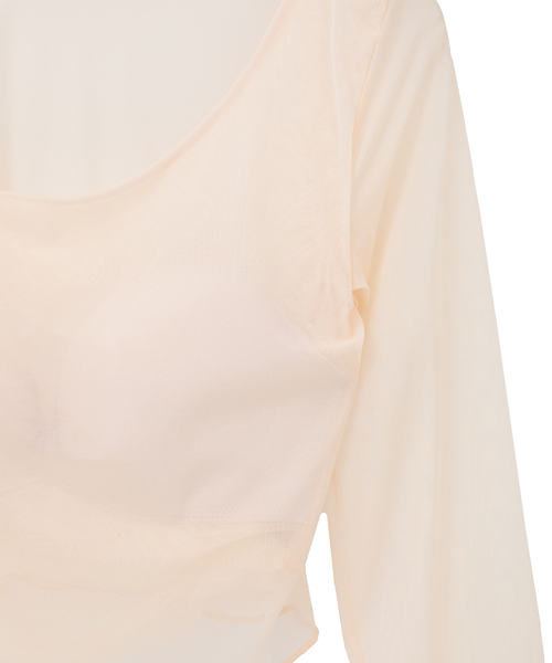 Liesse(リエス)の「【NICENICE MOMENT/ナイスナイスモーメント】MESH LAYERD SHELL(Tシャツ/カットソー・レディース・ブラック/ベージュ・FREE)」の7枚目の写真