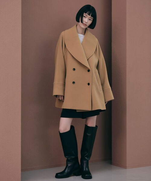 EMMEL REFINES（エメルリファインズ）の「＜EMMEL REFINES＞EM ショールカラー ダブルボタン コート（ピーコート・レディース・ネイビー/ベージュ・S/M）」の21枚目の写真