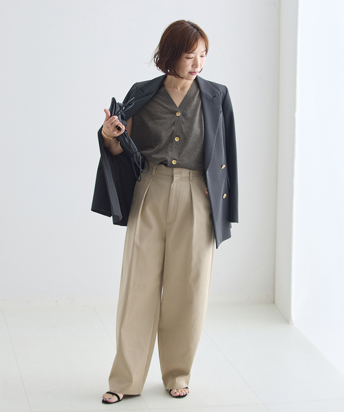 journal standard L'essage(ジャーナルスタンダードレサージュ)の「《手洗い可》ATACAMAニットベスト(ニット/セーター・レディース・ライトグレー/ブラウン系その他/グリーン・FREE)」の4枚目の写真