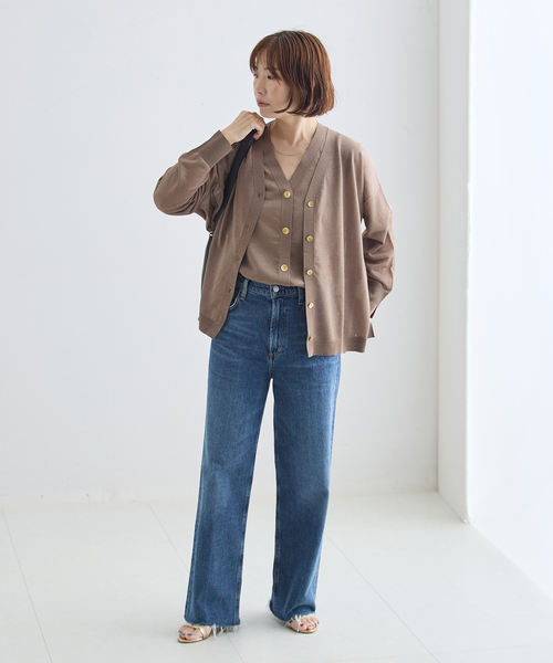 journal standard L'essage(ジャーナルスタンダードレサージュ)の「《手洗い可》ATACAMAニットベスト(ニット/セーター・レディース・ライトグレー/ブラウン系その他/グリーン・FREE)」の5枚目の写真