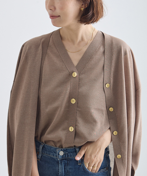 journal standard L'essage(ジャーナルスタンダードレサージュ)の「《手洗い可》ATACAMAニットベスト(ニット/セーター・レディース・ライトグレー/ブラウン系その他/グリーン・FREE)」の9枚目の写真