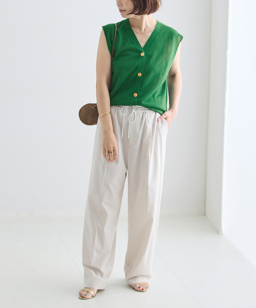 journal standard L'essage(ジャーナルスタンダードレサージュ)の「《手洗い可》ATACAMAニットベスト(ニット/セーター・レディース・ライトグレー/ブラウン系その他/グリーン・FREE)」の16枚目の写真
