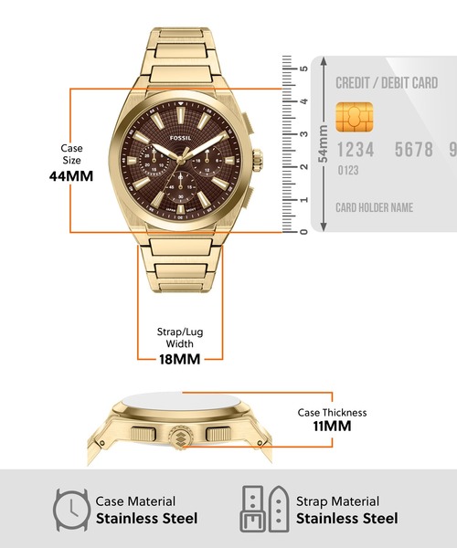 FOSSIL(フォッシル)の「フォッシル 腕時計 メンズ アナログ ステンレス FS6184(アナログ腕時計・メンズ・ゴールド・FREE)」の5枚目の写真