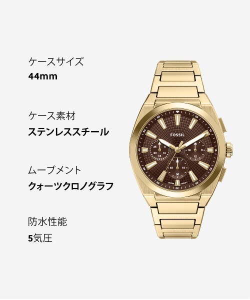 FOSSIL(フォッシル)の「フォッシル 腕時計 メンズ アナログ ステンレス FS6184(アナログ腕時計・メンズ・ゴールド・FREE)」の10枚目の写真