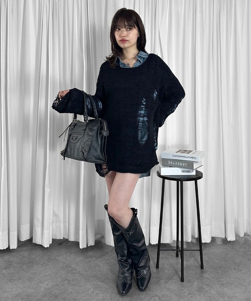 MATU:TA(マトゥータ)の「【シルエットがかわいい!】ヴィンテージライトチェックシャツ/2026秋冬新作 秋服 チェック シャツ 長袖 オーバーサイズ ユニセックス 日焼け対策 ルーズシルエット 韓国 カジュアル 海外ガール 羽織り フリーサイズ ワンサイズ 4カラー ブラック ブルー ブラウン グリーン(シャツ/ブラウス・レディース・ブラック/ブラウン/グリーン/ブルー・FREE)」の18枚目の写真