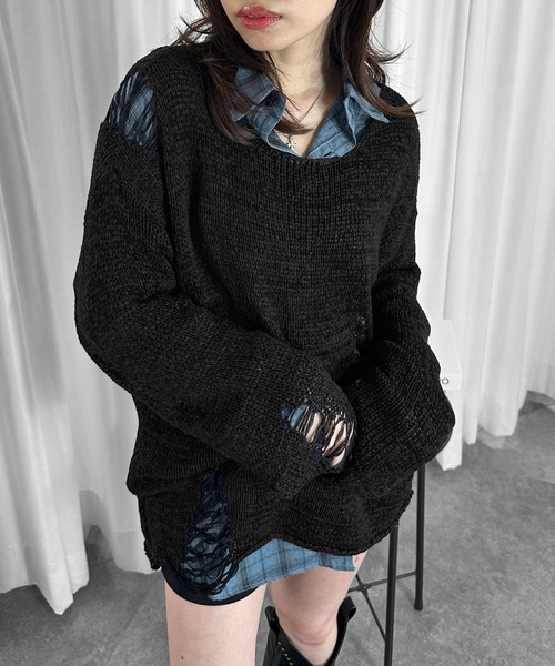 MATU:TA(マトゥータ)の「【シルエットがかわいい!】ヴィンテージライトチェックシャツ/2026秋冬新作 秋服 チェック シャツ 長袖 オーバーサイズ ユニセックス 日焼け対策 ルーズシルエット 韓国 カジュアル 海外ガール 羽織り フリーサイズ ワンサイズ 4カラー ブラック ブルー ブラウン グリーン(シャツ/ブラウス・レディース・ブラック/ブラウン/グリーン/ブルー・FREE)」の22枚目の写真