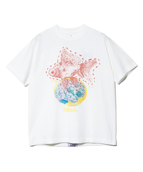 go slow caravan(ゴースローキャラバン)の「RAY綿 G/D GOLDFISH TEE(Tシャツ/カットソー・メンズ・ブラック系その他2/ホワイト・MEDIUM/LARGE/X-LARGE)」の13枚目の写真