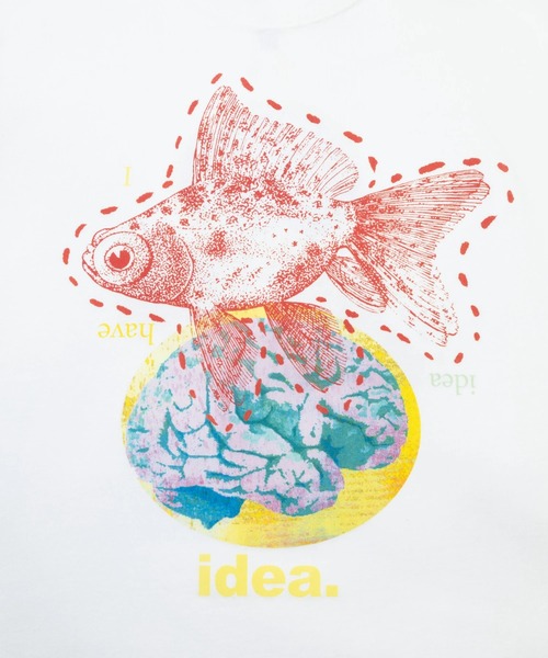 go slow caravan(ゴースローキャラバン)の「RAY綿 G/D GOLDFISH TEE(Tシャツ/カットソー・メンズ・ブラック系その他2/ホワイト・MEDIUM/LARGE/X-LARGE)」の14枚目の写真