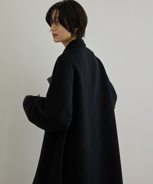 SALON adam et rope'（サロン アダム エ ロペ）の「Super140's シャルムリバーロングコート（チェスターコート・レディース・ベージュ系その他2/ブラウン/ブラック・M/S）」の8枚目の写真