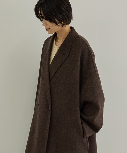 SALON adam et rope'（サロン アダム エ ロペ）の「Super140's シャルムリバーロングコート（チェスターコート・レディース・ベージュ系その他2/ブラウン/ブラック・M/S）」の10枚目の写真