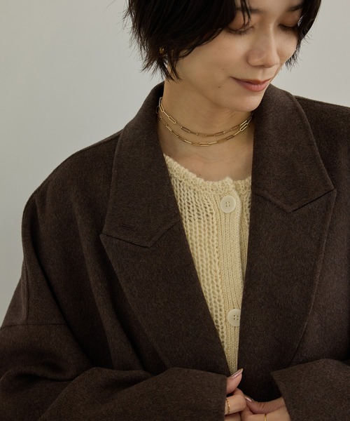 SALON adam et rope'（サロン アダム エ ロペ）の「Super140's シャルムリバーロングコート（チェスターコート・レディース・ベージュ系その他2/ブラウン/ブラック・M/S）」の11枚目の写真