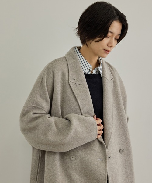 SALON adam et rope'（サロン アダム エ ロペ）の「Super140's シャルムリバーロングコート（チェスターコート・レディース・ベージュ系その他2/ブラウン/ブラック・M/S）」の13枚目の写真