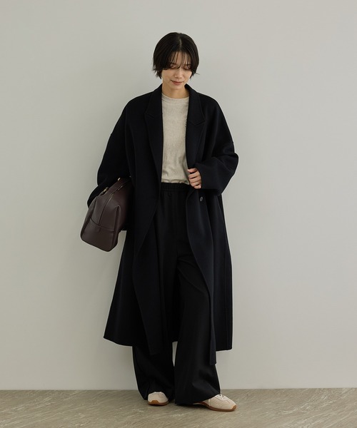 SALON adam et rope'（サロン アダム エ ロペ）の「Super140's シャルムリバーロングコート（チェスターコート・レディース・ベージュ系その他2/ブラウン/ブラック・M/S）」の16枚目の写真