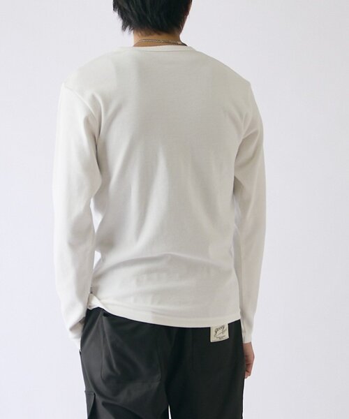 goocy（グーシー）の「スパンリブヘンリーネックL/S TEE（Tシャツ/カットソー・メンズ・カーキ/ホワイト/グレー/ブラック・MEDIUM/LARGE）」の11枚目の写真
