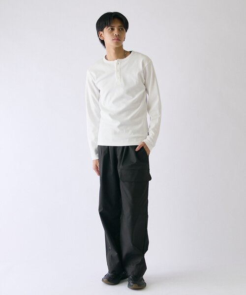 goocy（グーシー）の「スパンリブヘンリーネックL/S TEE（Tシャツ/カットソー・メンズ・カーキ/ホワイト/グレー/ブラック・MEDIUM/LARGE）」の12枚目の写真
