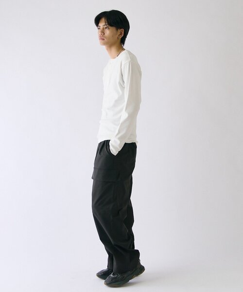 goocy（グーシー）の「スパンリブヘンリーネックL/S TEE（Tシャツ/カットソー・メンズ・カーキ/ホワイト/グレー/ブラック・MEDIUM/LARGE）」の14枚目の写真