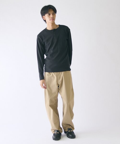 goocy（グーシー）の「スパンリブヘンリーネックL/S TEE（Tシャツ/カットソー・メンズ・カーキ/ホワイト/グレー/ブラック・MEDIUM/LARGE）」の21枚目の写真