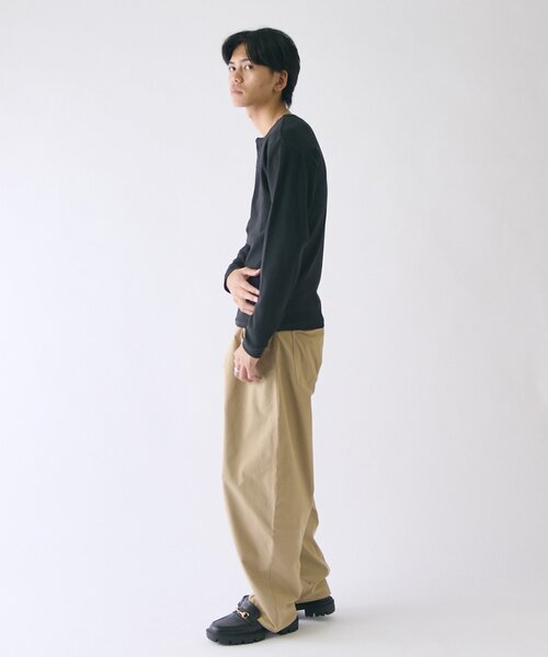 goocy（グーシー）の「スパンリブヘンリーネックL/S TEE（Tシャツ/カットソー・メンズ・カーキ/ホワイト/グレー/ブラック・MEDIUM/LARGE）」の22枚目の写真