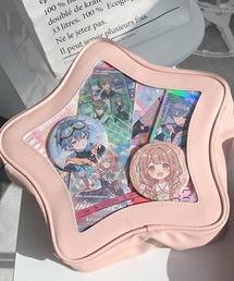 oshipic/推し活 スター 星型クリアショルダーバッグ 痛バッグ 痛バ トートバッグ 缶バッジバッグ 推しバッグ S0067