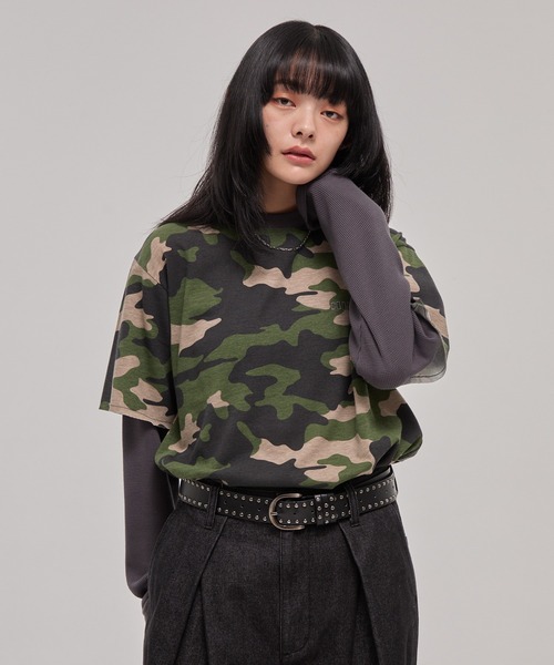 CODDERR(コーダー)の「【CODDERR】ロゴ刺繍 サーマル フェイクレイヤードロンT(Tシャツ/カットソー・メンズ・カモフラージュ/ブラック/レオパード・M/L)」の1枚目の写真