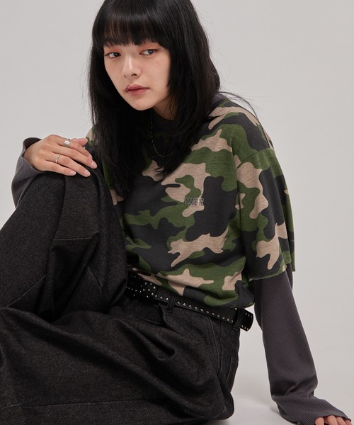 CODDERR(コーダー)の「【CODDERR】ロゴ刺繍 サーマル フェイクレイヤードロンT(Tシャツ/カットソー・メンズ・カモフラージュ/ブラック/レオパード・M/L)」の5枚目の写真