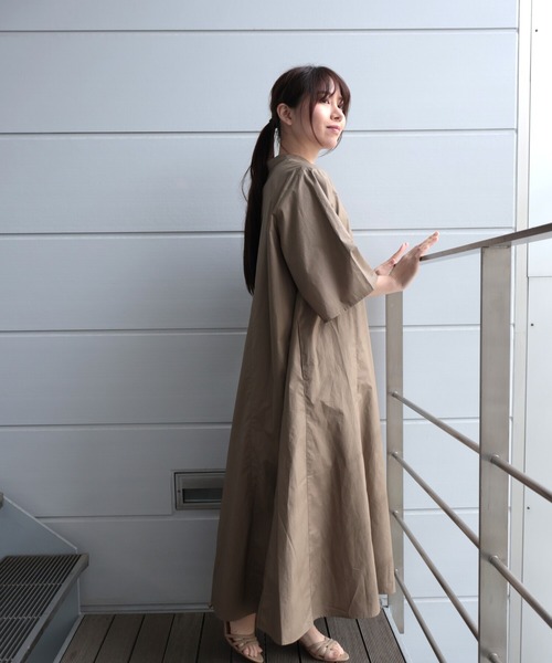 etre relie（エトレリー）の「ＰＴコーティングランダム切り替えワンピース（ワンピース・レディース・ダークグリーン/チャコールグレー/ライトカーキ・MEDIUM）」の4枚目の写真