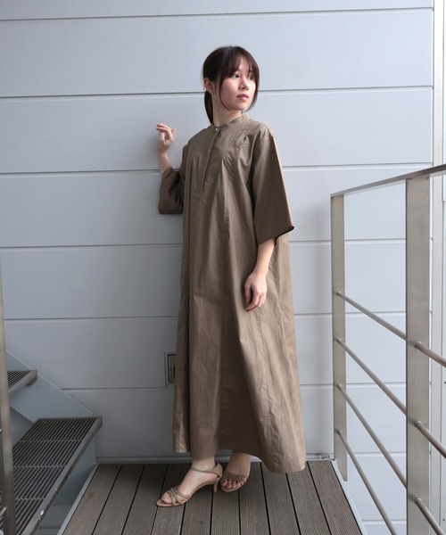 etre relie（エトレリー）の「ＰＴコーティングランダム切り替えワンピース（ワンピース・レディース・ダークグリーン/チャコールグレー/ライトカーキ・MEDIUM）」の6枚目の写真