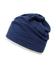 UNDERCONTROL（アンダーコントロール）の「クールツートン配色コットンロングルーズフィット帽子BEANIE / レイヤードスラブ / ブルー（ニットキャップ/ビーニー）」