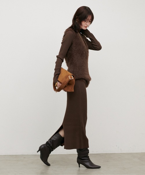 LARUTA(ラルータ)の「【LARUTA】リブニットワンピース×フェザーベストセット(ワンピース・レディース・その他3/チャコールグレー/ブラック/その他2/その他1/その他4/オフホワイト/ダークブラウン・FREE)」の20枚目の写真