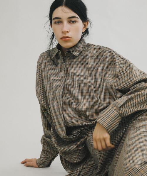 LAATO(ラート)の「placket shirts(シャツ/ブラウス・レディース・グレー系その他/チェック/チャコールグレー・FREE)」の1枚目の写真