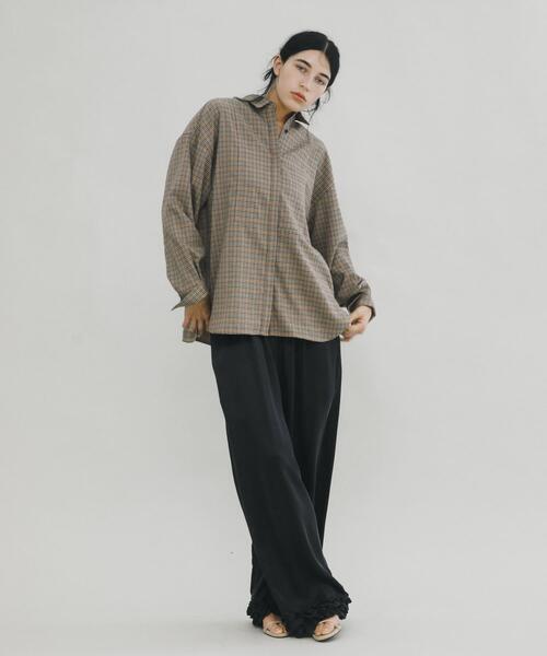 LAATO(ラート)の「placket shirts(シャツ/ブラウス・レディース・グレー系その他/チェック/チャコールグレー・FREE)」の14枚目の写真